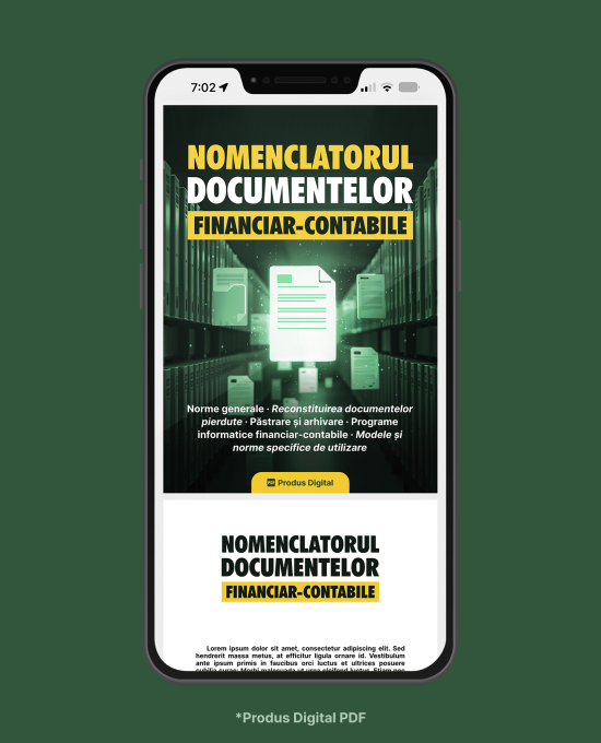 Nomenclatorul documentelor financiar-contabile (OMFP nr. 2634/2015)